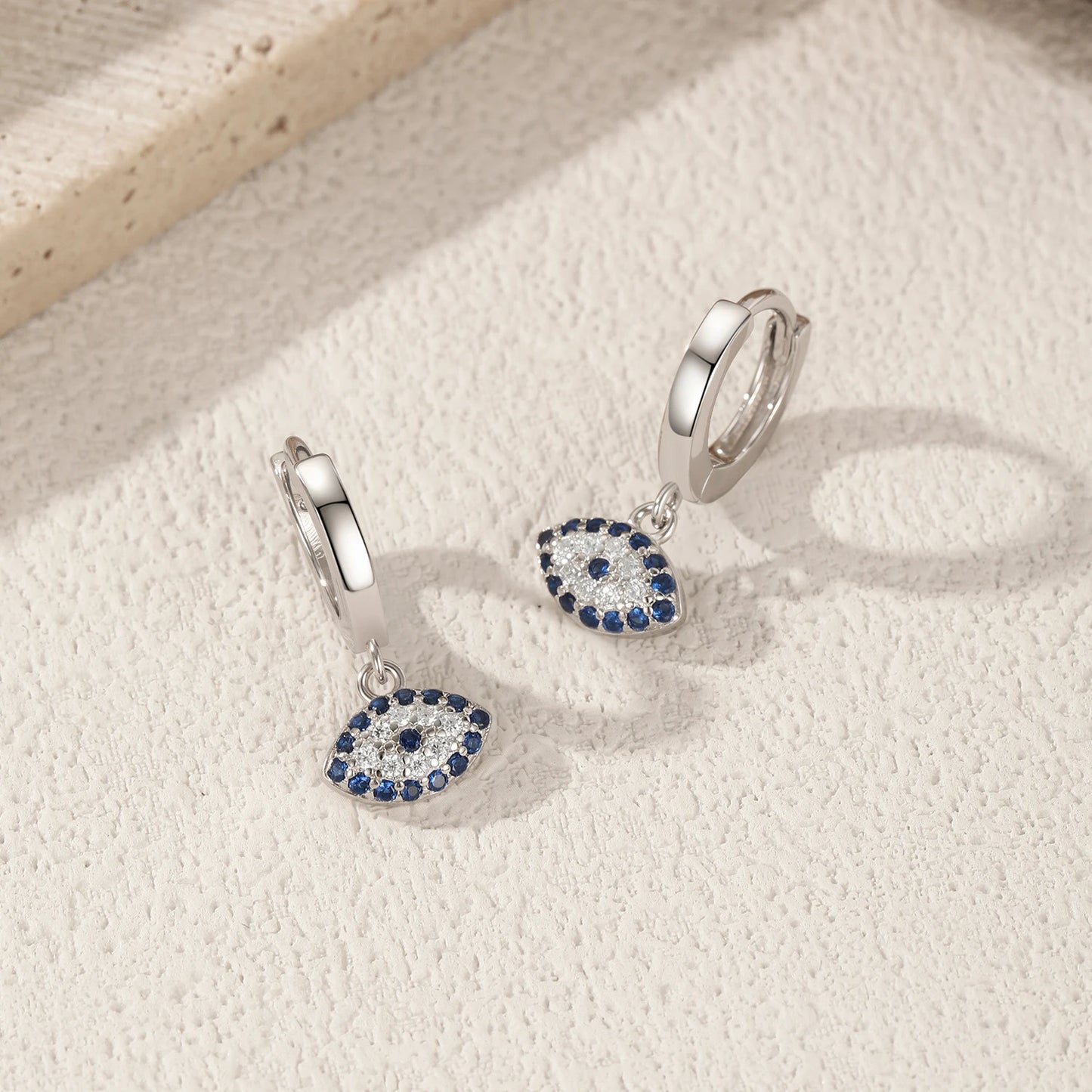 925 Sterling Silber Ohrringe mit blauem Zirkon – geometrisches Design mit edlem Glanz