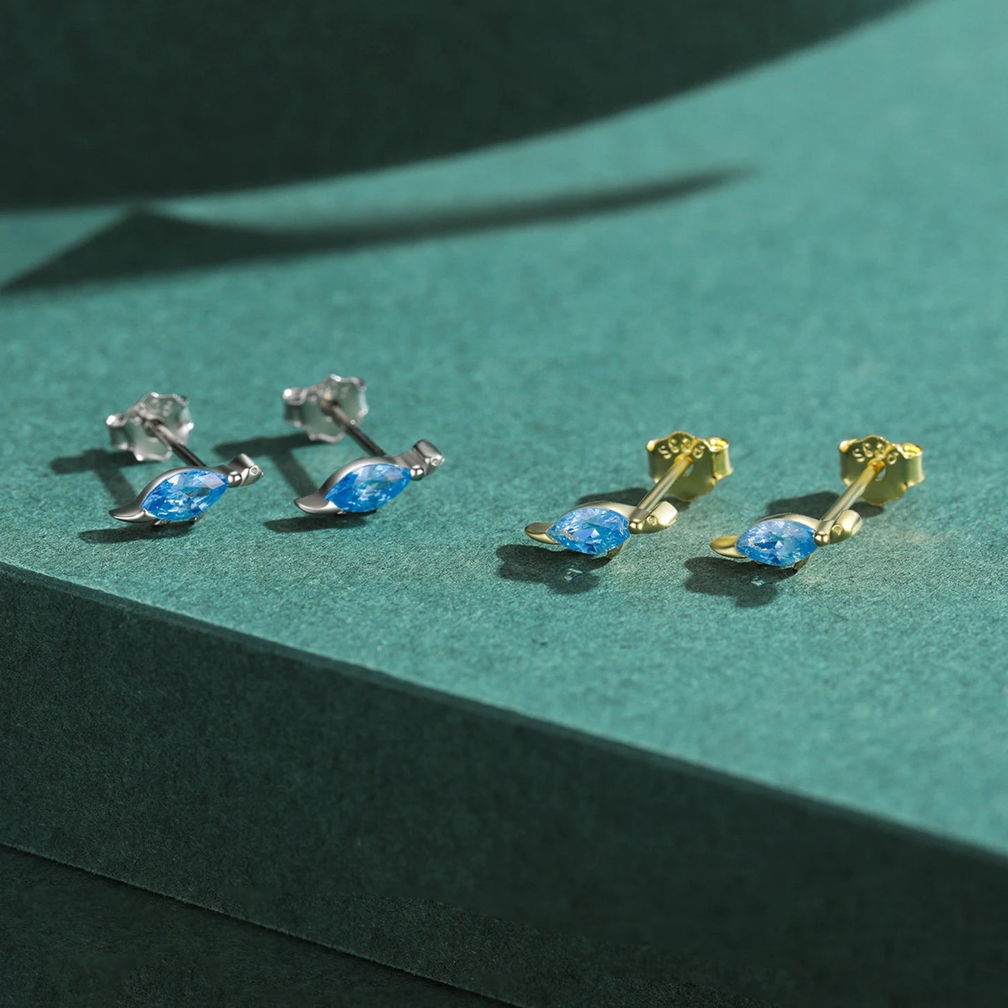 925 Sterling Silber Fisch-Ohrringe mit Zirkonia – Verspielt & Elegant