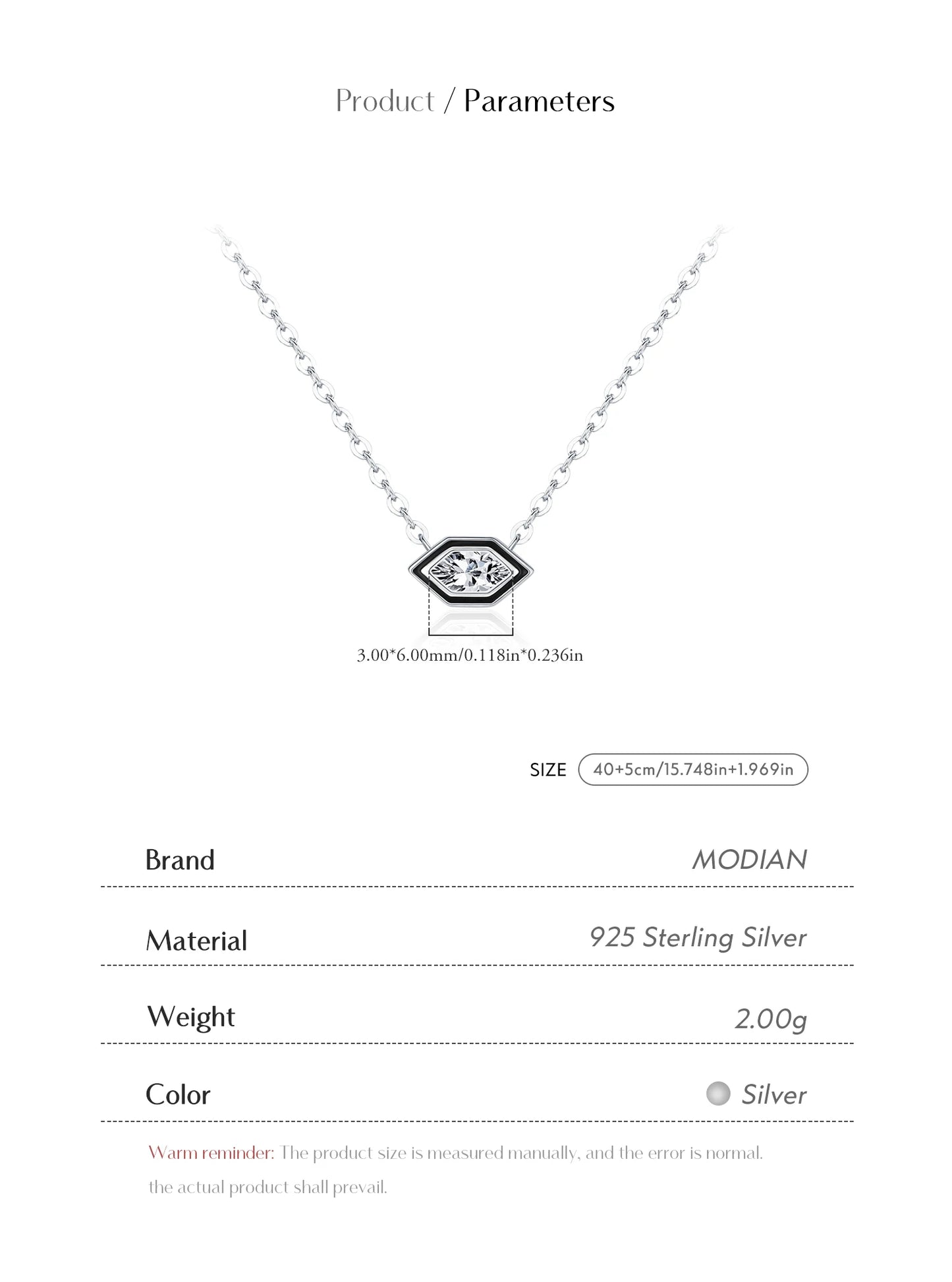 Geometrische Halskette aus 925 Sterling Silber mit Zirkonia