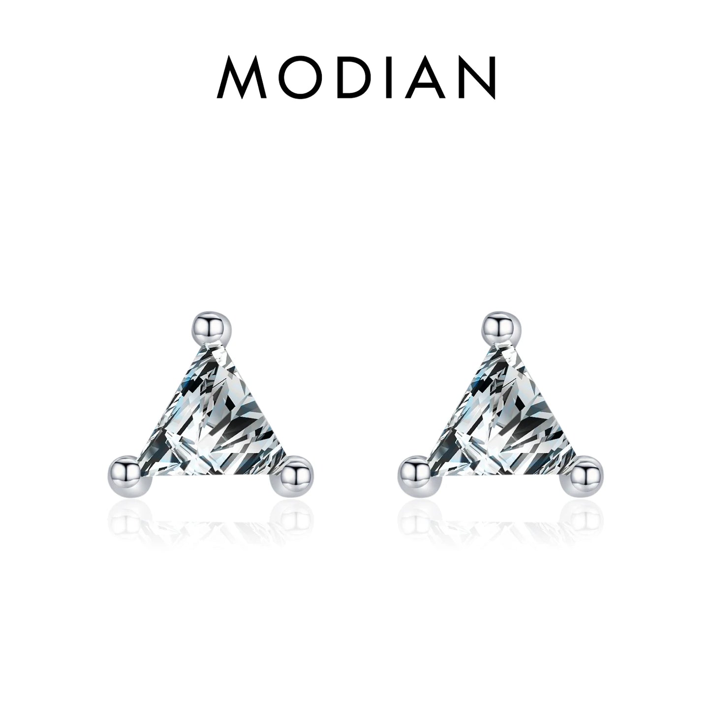 925 Sterling Silber Dreiecks-Ohrringe mit Zirkonia – Modern & Elegant