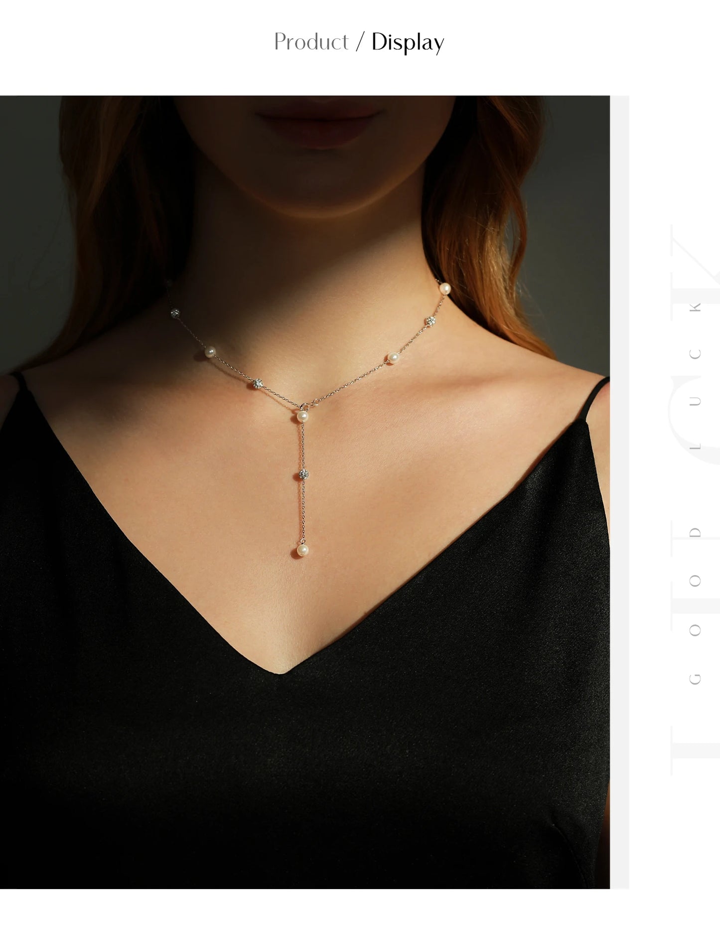 Elegante Y-Kette aus 925 Sterling Silber mit Perlen & Zirkonia