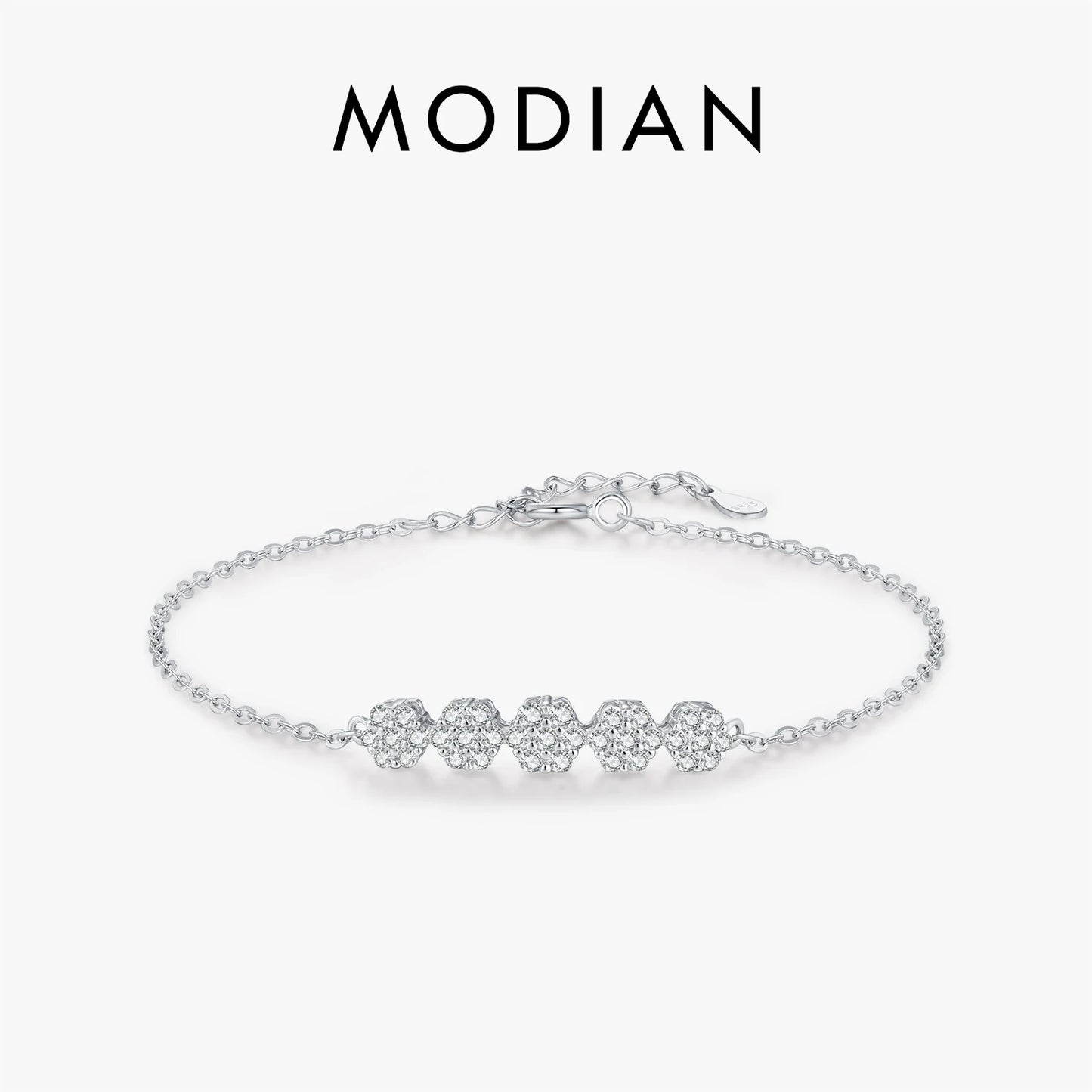 925 Sterling Silber Armband mit klaren Zirkonsteinen – zarte Eleganz für jeden Anlass