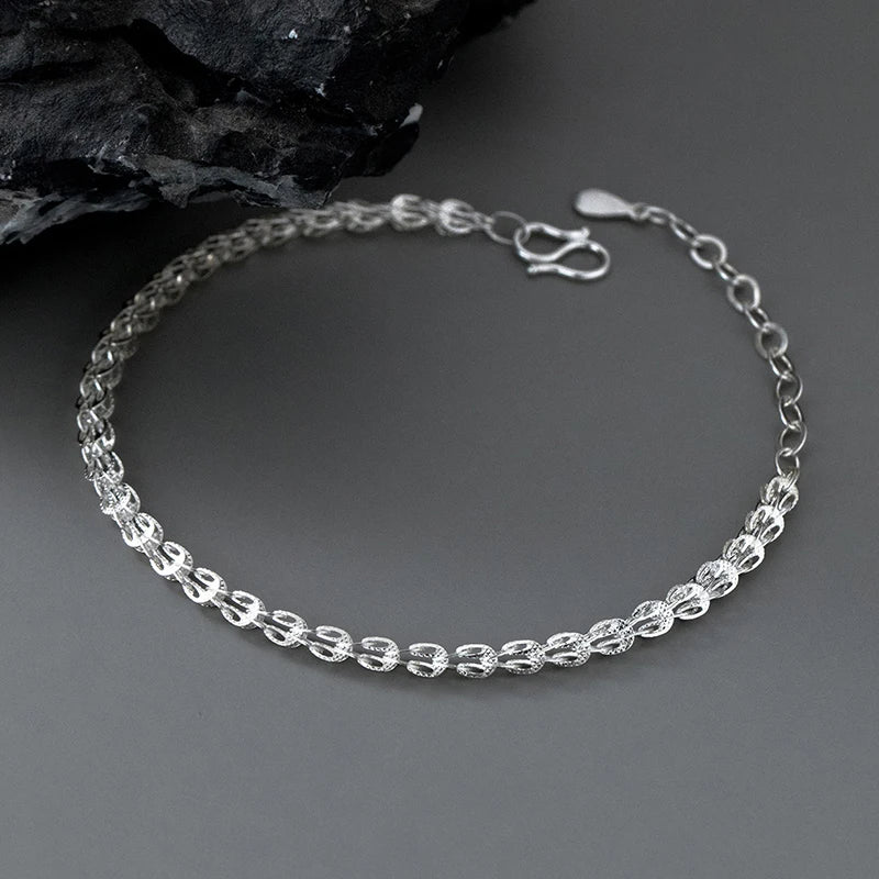 925 Sterling Silber Armband im geflochtenen Kettendesign