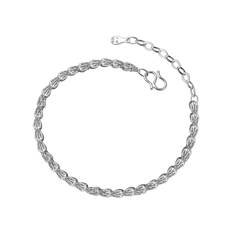 925 Sterling Silber Armband im geflochtenen Kettendesign