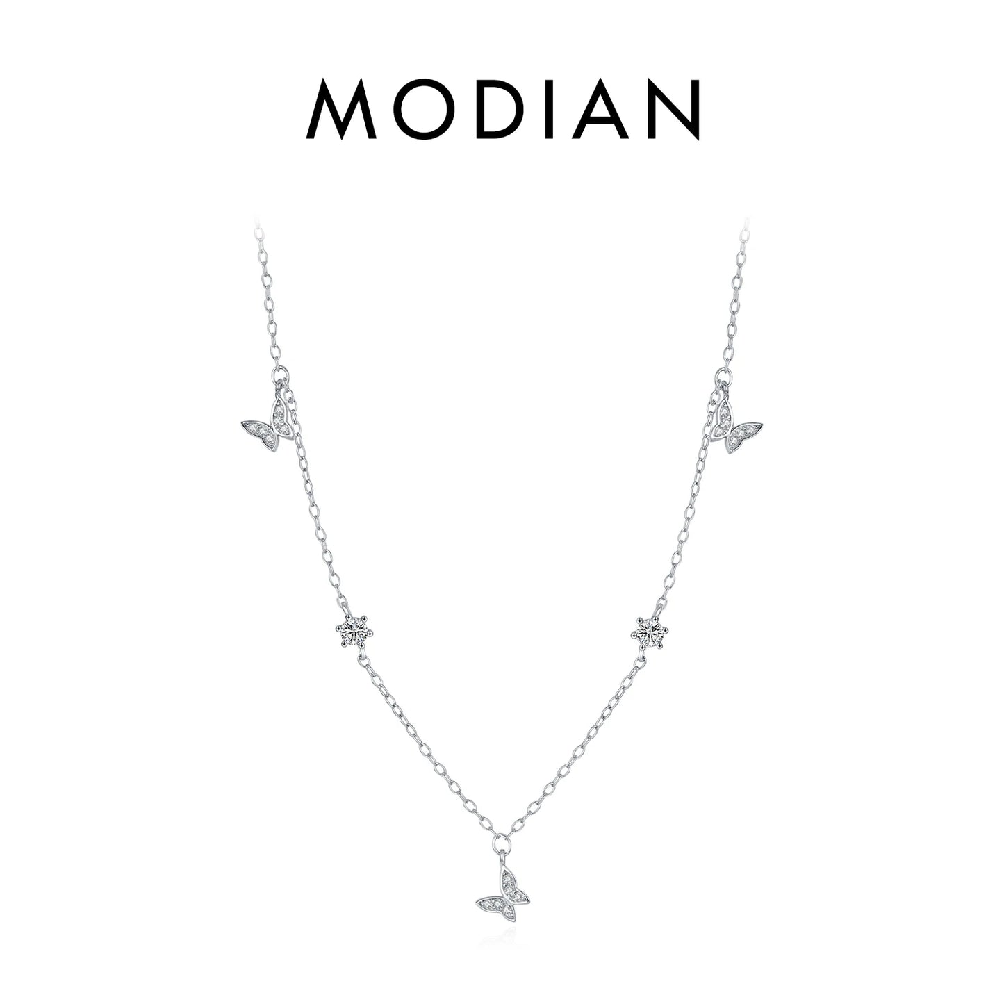 925 Sterling Silber Halskette mit zarten Sternanhängern