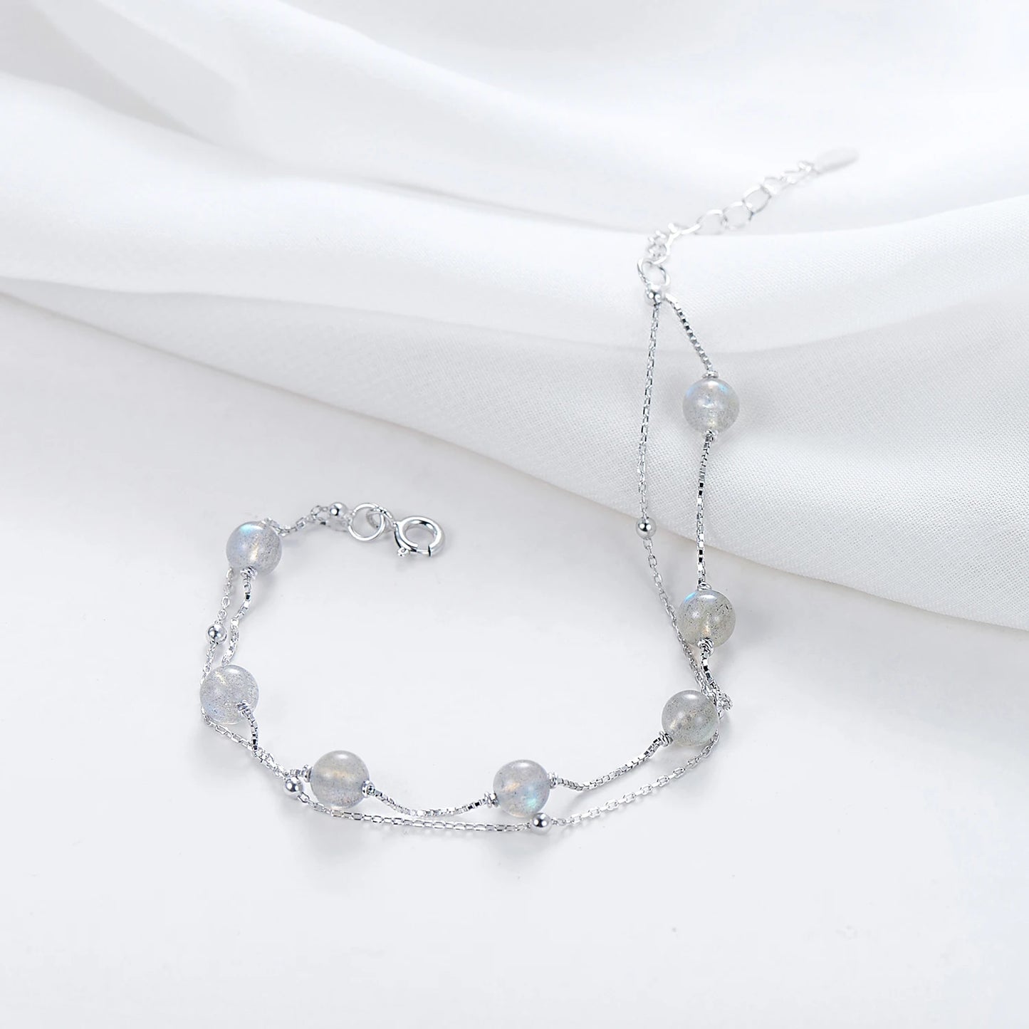 925 Sterling Silber Armband mit blauen Kristallen