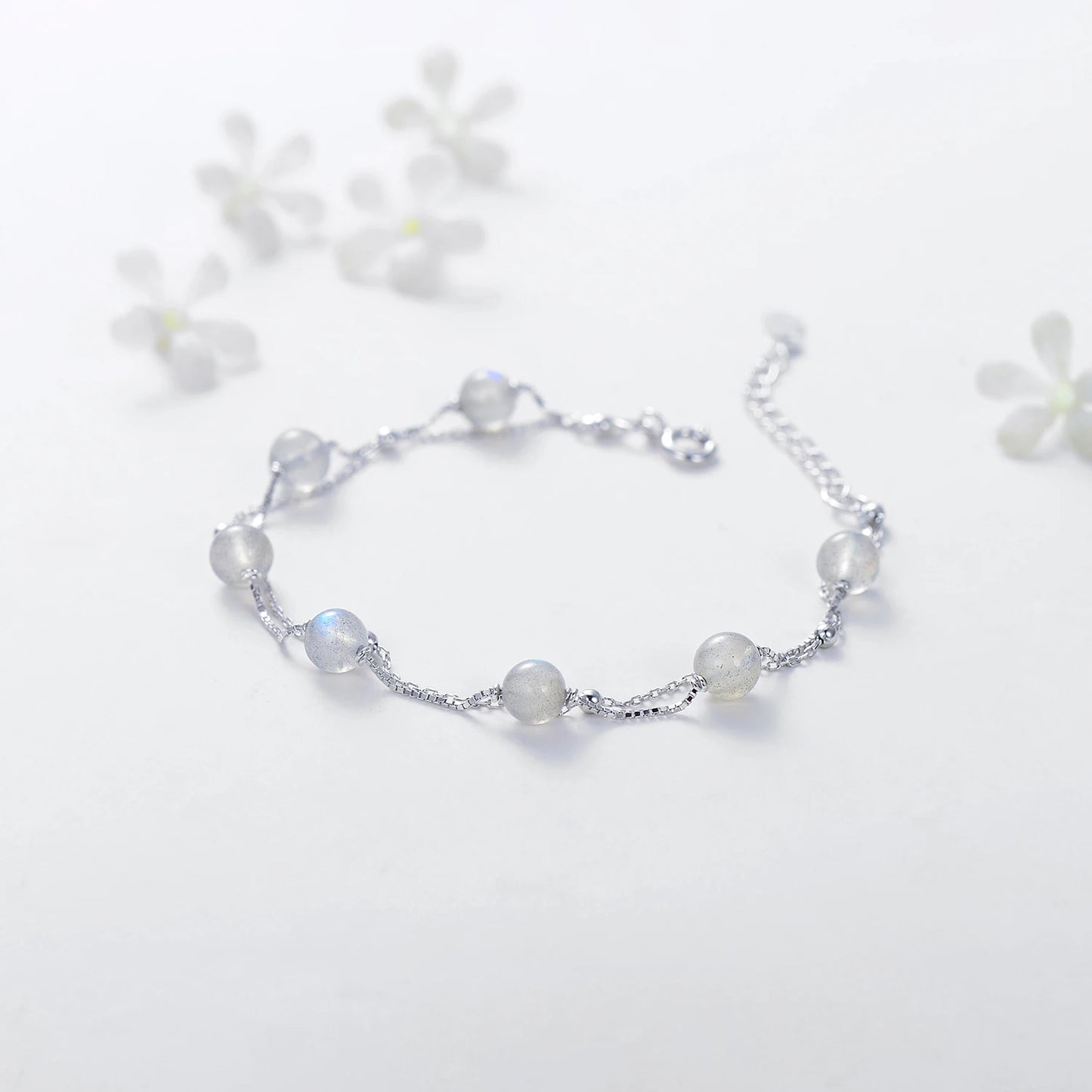 925 Sterling Silber Armband mit blauen Kristallen