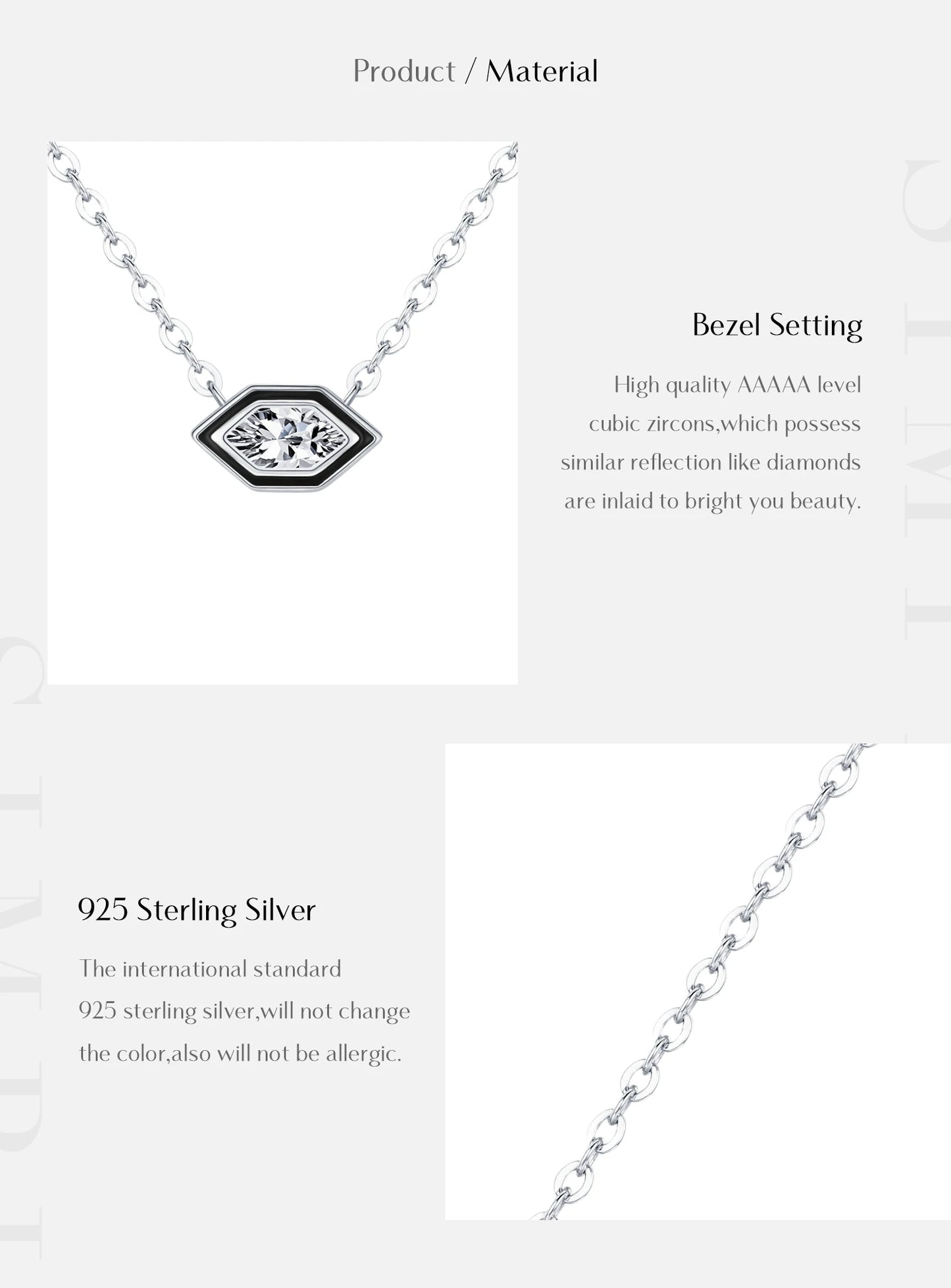 Geometrische Halskette aus 925 Sterling Silber mit Zirkonia