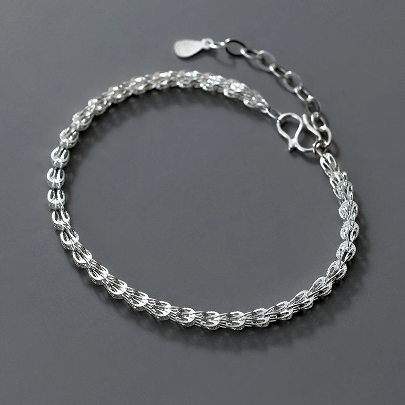 925 Sterling Silber Armband im geflochtenen Kettendesign