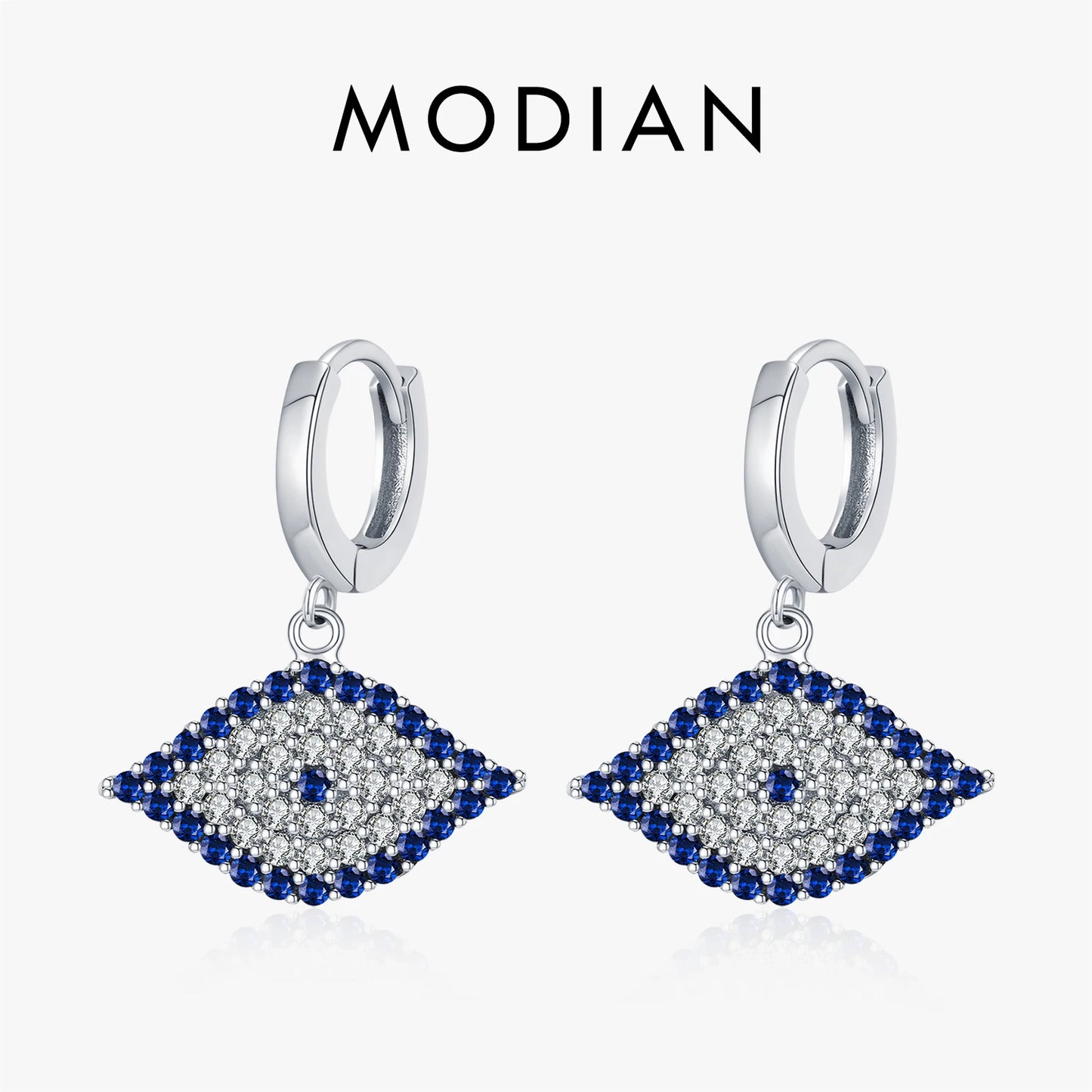 925 Sterling Silber Ohrringe mit blauem Zirkon – Geometrische Eleganz mit Symbolcharakter