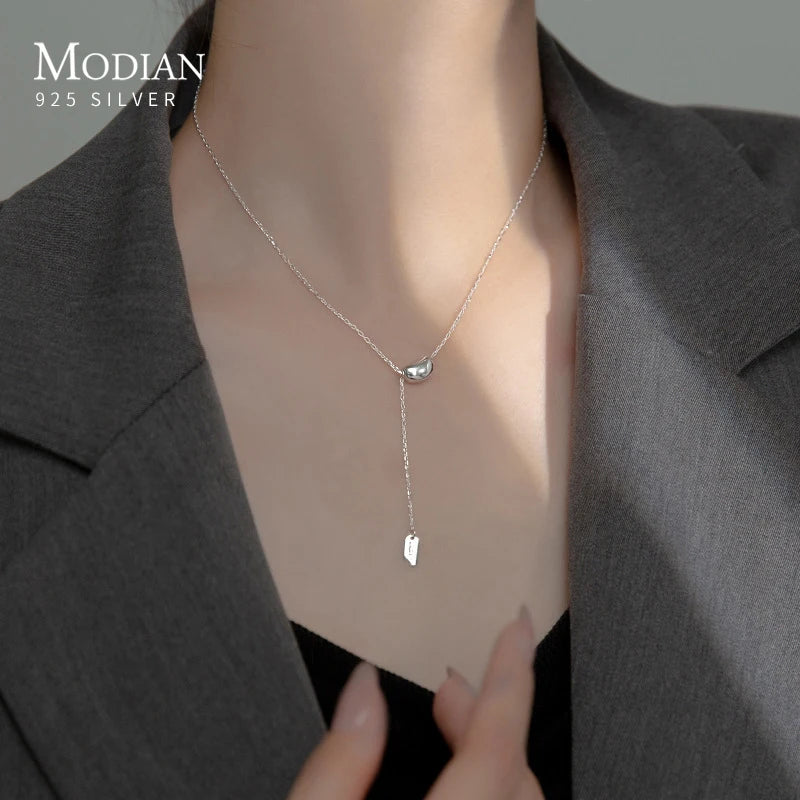 925 Sterling Silber Y-Kette im minimalistischen Design