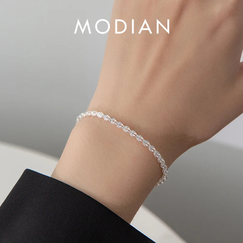 925 Sterling Silber Armband im geflochtenen Kettendesign
