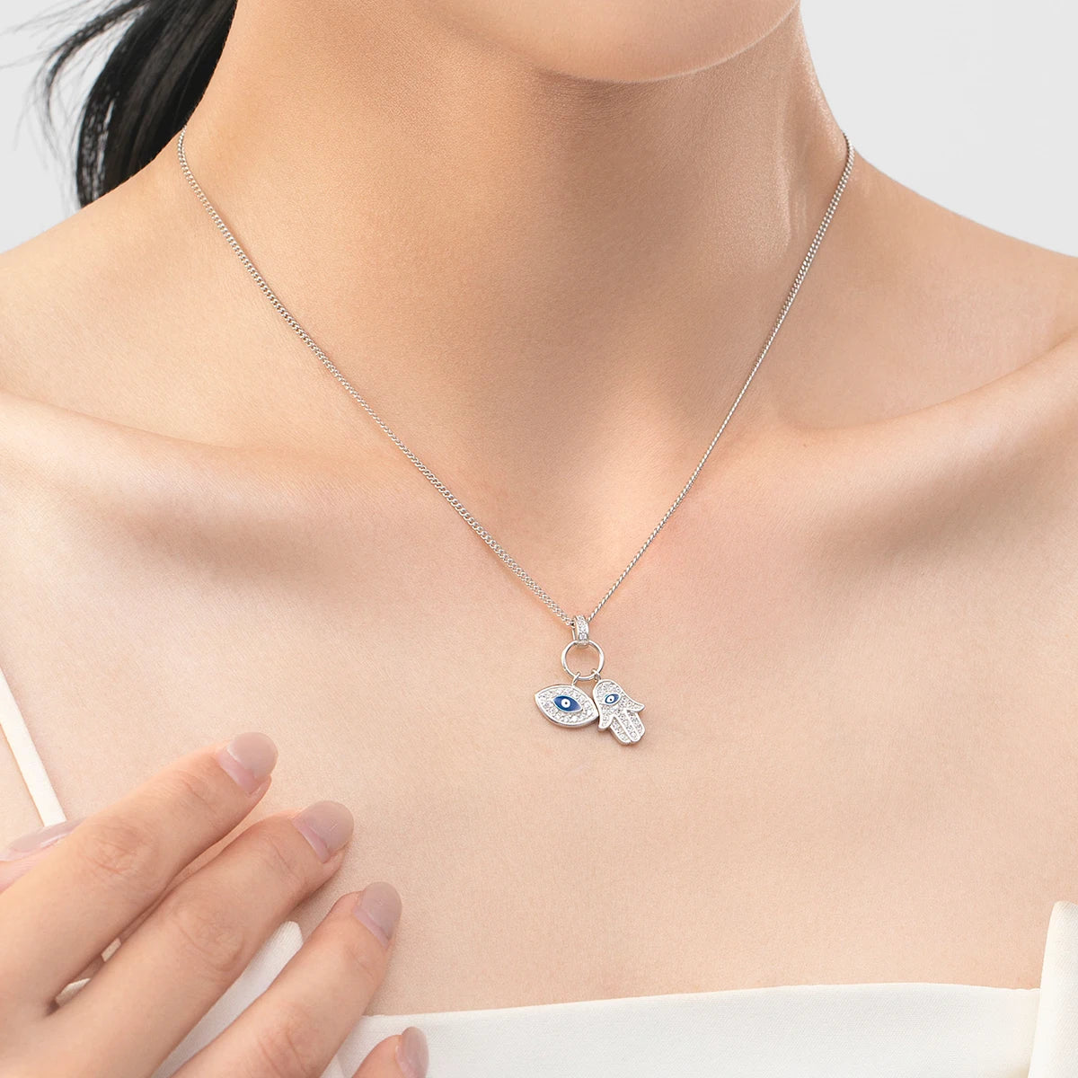 Schutz & Eleganz – Silberkette mit Türkis-Evil-Eye aus 925 Sterling Silber