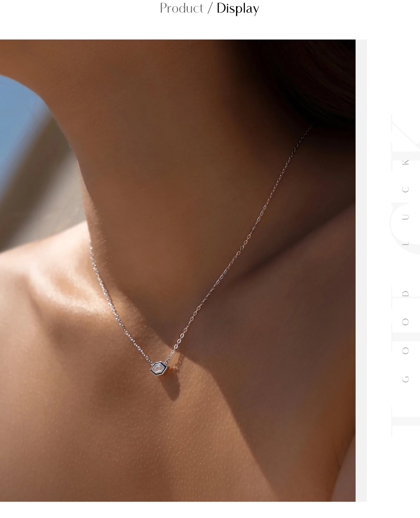 Geometrische Halskette aus 925 Sterling Silber mit Zirkonia