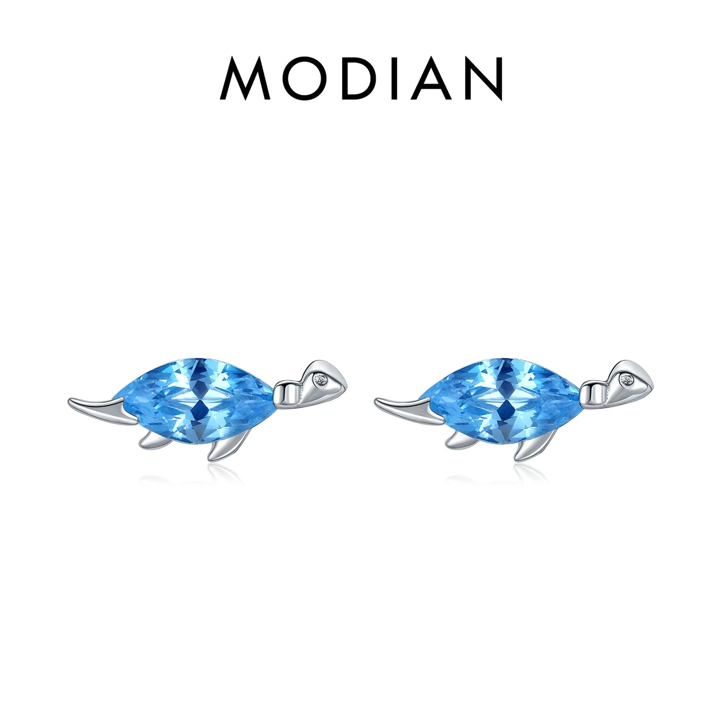 925 Sterling Silber Fisch-Ohrringe mit Zirkonia – Verspielt & Elegant