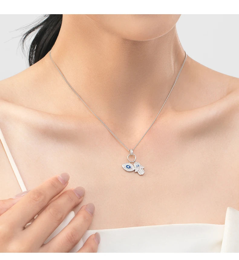 Schutz & Eleganz – Silberkette mit Türkis-Evil-Eye aus 925 Sterling Silber