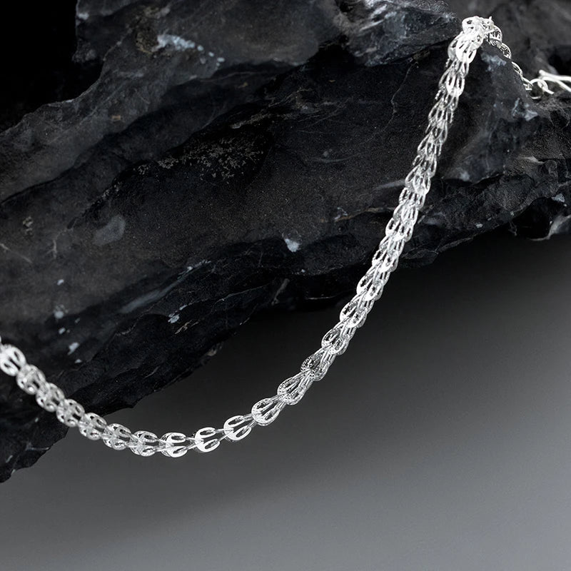 925 Sterling Silber Armband im geflochtenen Kettendesign