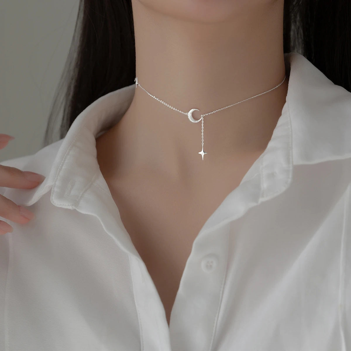 Mond & Stern Kette aus 925er Silber