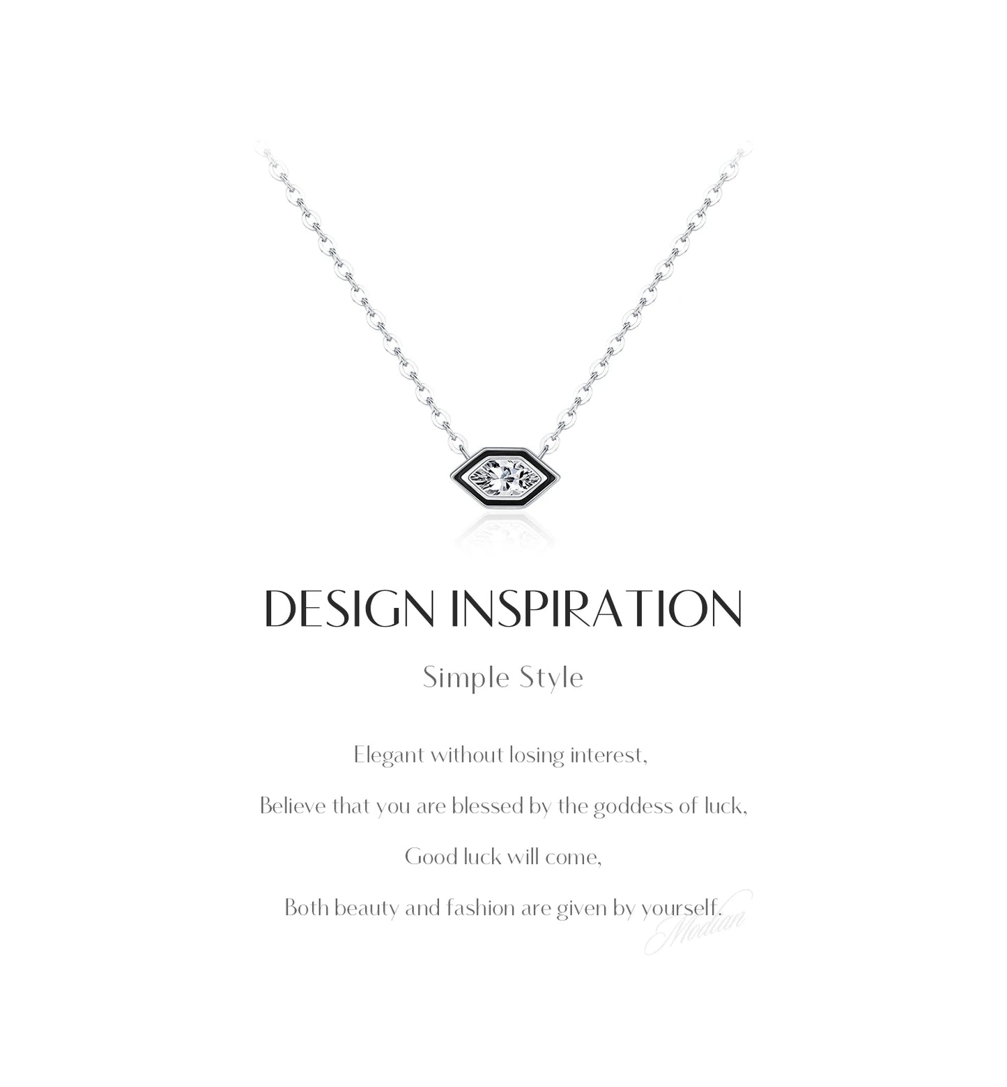 Geometrische Halskette aus 925 Sterling Silber mit Zirkonia