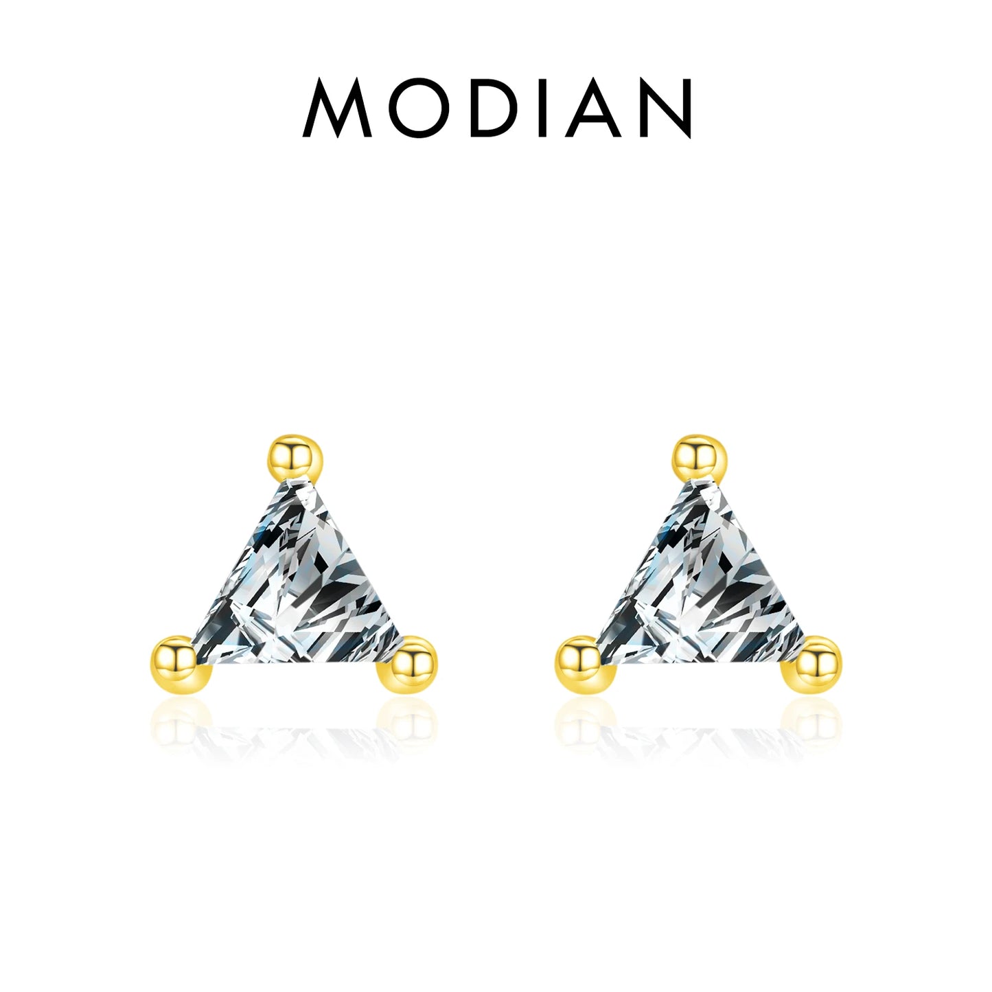 925 Sterling Silber Dreiecks-Ohrringe mit Zirkonia – Modern & Elegant
