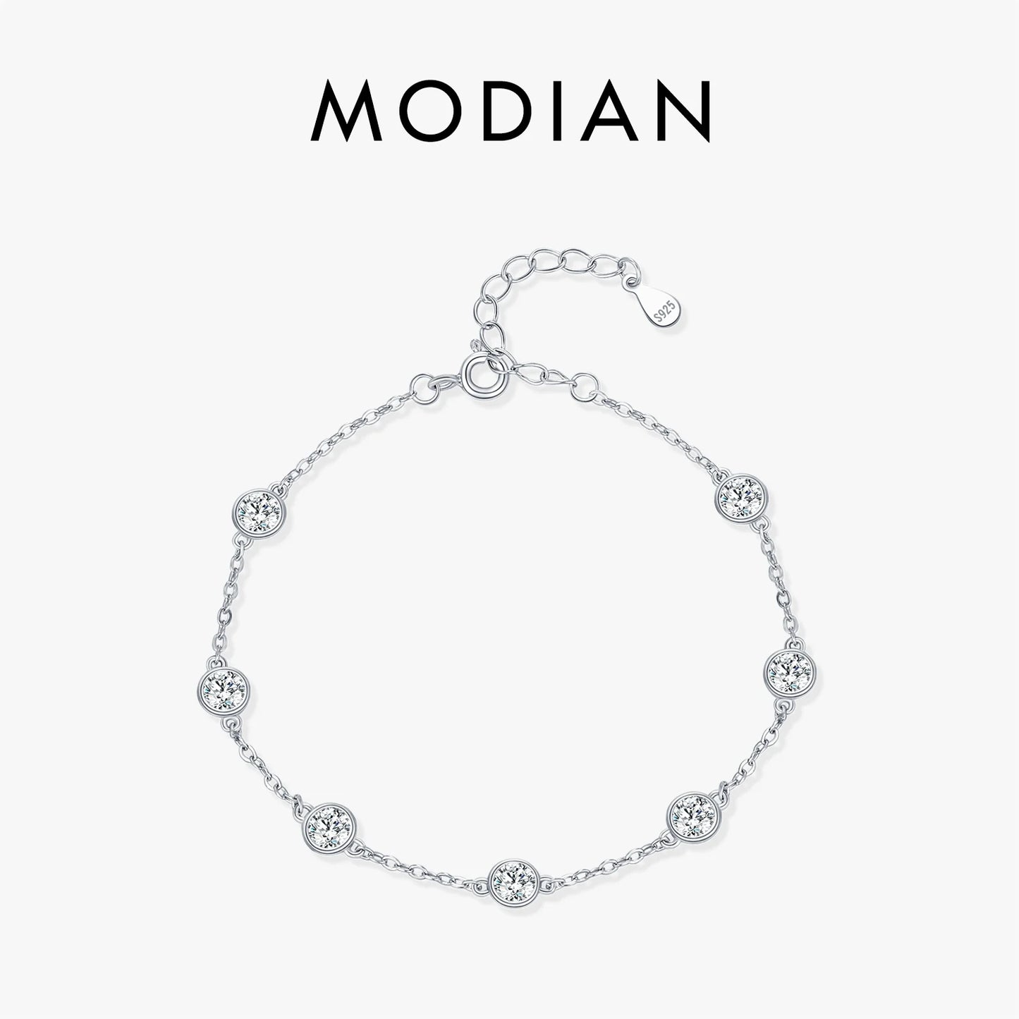Elegantes Armband aus 925 Sterling Silber mit Zirkonia-Fassung