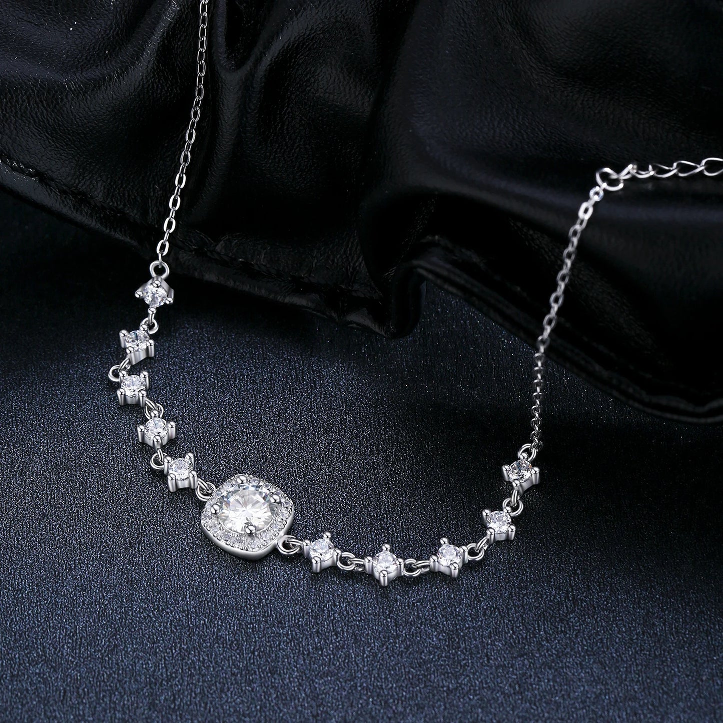 925 Sterling Silber Armband mit Moissanit und Zirkonia-Details