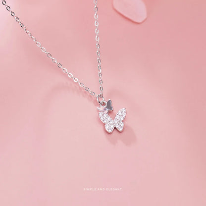 925 Sterling Silber Halskette mit funkelndem Blumenanhänger