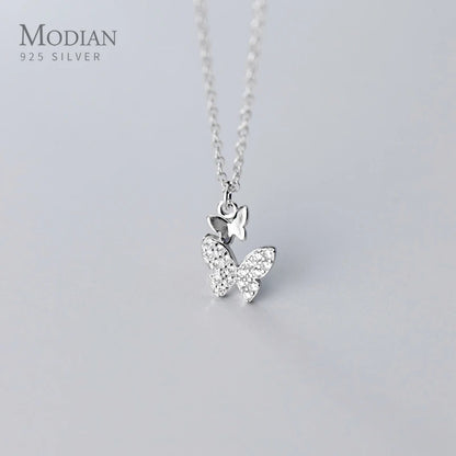 925 Sterling Silber Halskette mit funkelndem Blumenanhänger