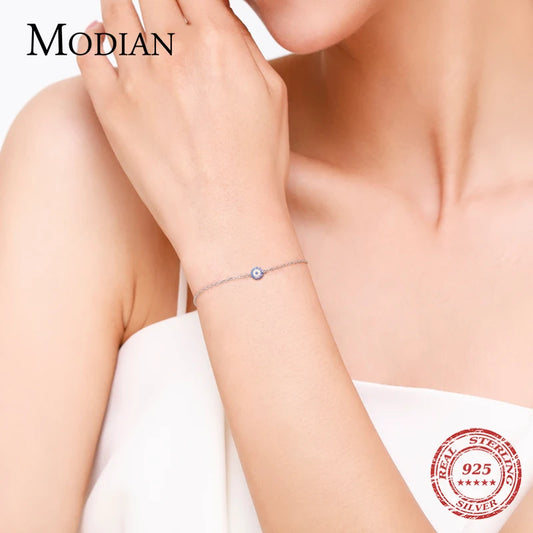 Filigranes Armband aus 925 Sterling Silber mit Zirkonia-Element