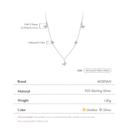 925 Sterling Silber Halskette mit zarten Sternanhängern