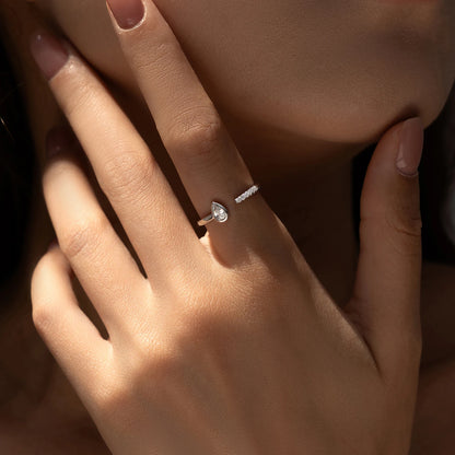 925 Sterling Silber Ring mit Tropfen-Zirkon – moderne Eleganz in Tropfenform
