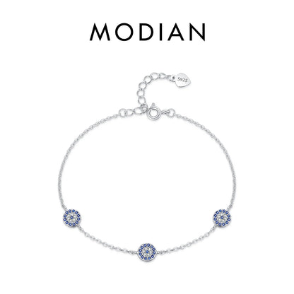 Armband-Kollektion aus 925 Sterling Silber mit blauen Akzenten & Evil-Eye-Designs