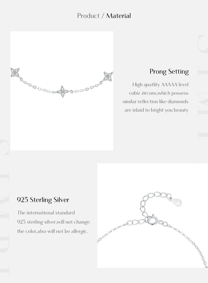 Filigranes Armband aus 925 Sterling Silber mit Zirkonia-Blüten
