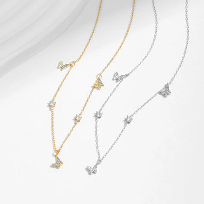 925 Sterling Silber Halskette mit zarten Sternanhängern