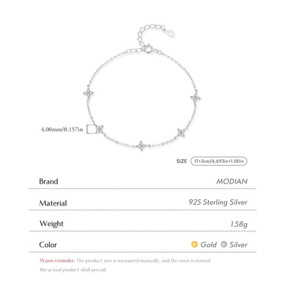 Filigranes Armband aus 925 Sterling Silber mit Zirkonia-Blüten