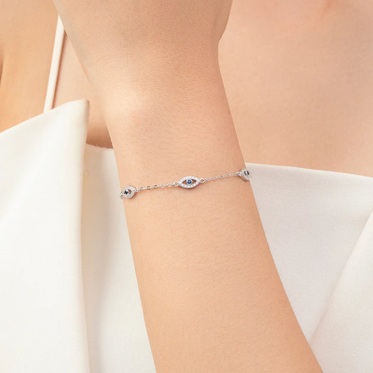 Armband-Kollektion aus 925 Sterling Silber mit blauen Akzenten & Evil-Eye-Designs
