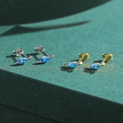 925 Sterling Silber Fisch-Ohrringe mit Zirkonia – Verspielt & Elegant
