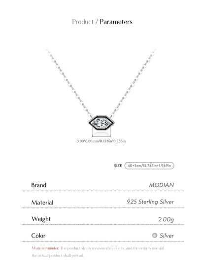 Geometrische Halskette aus 925 Sterling Silber mit Zirkonia