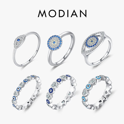 925 Sterling Silber Ringe mit blauen und klaren Zirkonia