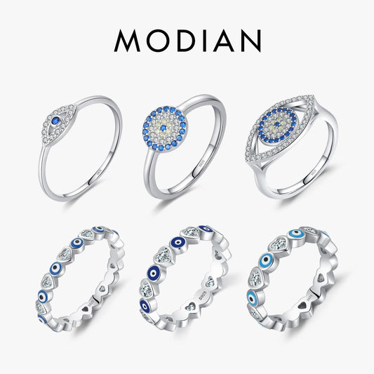 925 Sterling Silber Ringe mit blauen und klaren Zirkonia