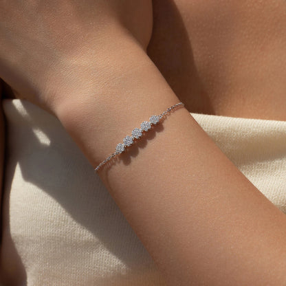 925 Sterling Silber Armband mit klaren Zirkonsteinen – zarte Eleganz für jeden Anlass