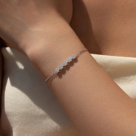 925 Sterling Silber Armband mit klaren Zirkonsteinen – zarte Eleganz für jeden Anlass