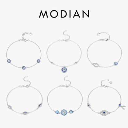 Armband-Kollektion aus 925 Sterling Silber mit blauen Akzenten & Evil-Eye-Designs