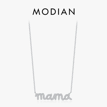 925 Sterling Silber Halskette mit „Mama“-Schriftzug