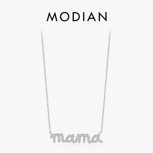 925 Sterling Silber Halskette mit „Mama“-Schriftzug