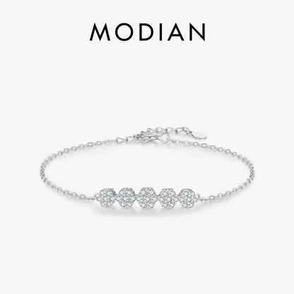 925 Sterling Silber Armband mit klaren Zirkonsteinen – zarte Eleganz für jeden Anlass