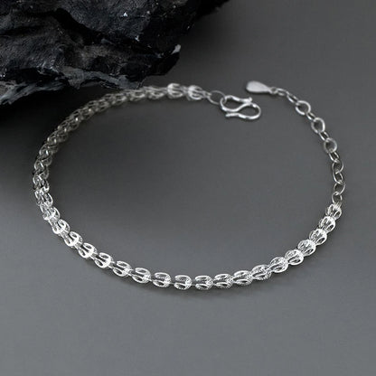 925 Sterling Silber Armband im geflochtenen Kettendesign