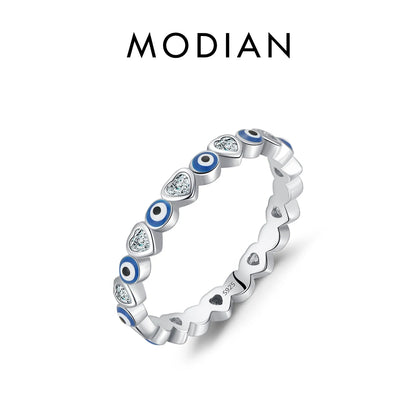 925 Sterling Silber Ringe mit blauen und klaren Zirkonia