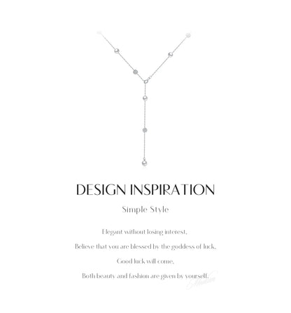 Elegante Y-Kette aus 925 Sterling Silber mit Perlen & Zirkonia