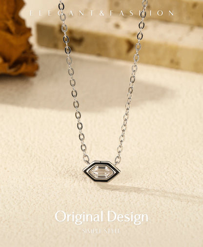 Geometrische Halskette aus 925 Sterling Silber mit Zirkonia